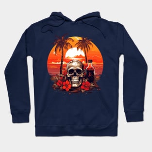 Skull and Empty Bottle - Beach Vibes Hoodie